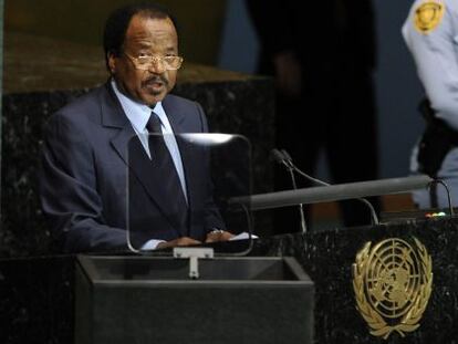 El presidente de Camerún, Paul Biya en la ONU.