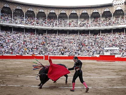 Morante de la Puebla, en la plaza Monumental de Barcelona.