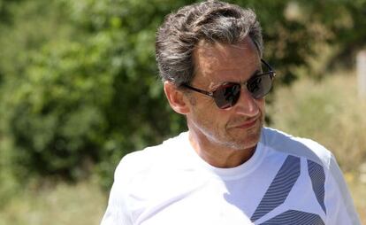 Nicolas Sarkozy, durante sus vacaciones estivales en julio en el sur de Francia.