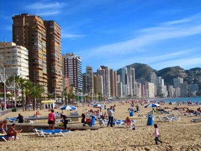 Vista de la playa de Benidorm, en Alicante.