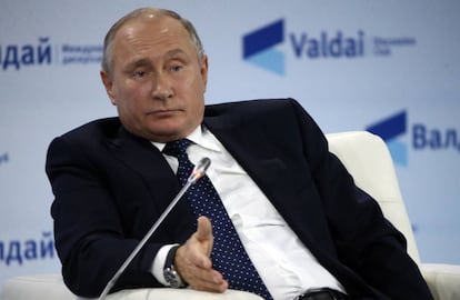 Putin, este jueves en el encuentro del club Valdái.
