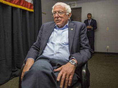 O candidato à nomeação democrata Bernie Sanders, durante entrevista ao EL PAÍS.