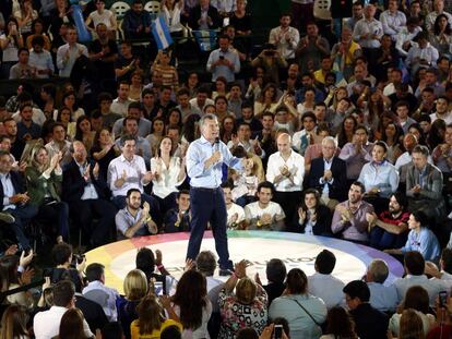 Mauricio Macri, en un acto de campa&ntilde;a en Buenos Aires el pasado martes.