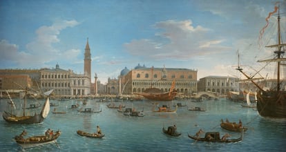 'Vista de Venecia desde la isla San Giorgio' (1697). Gaspare Vanvitelli. Obra conservada en el Museo del Prado.