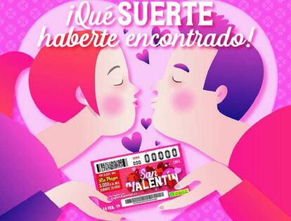 Imagen promocional del sorteo de la ONCE de San Valentín.