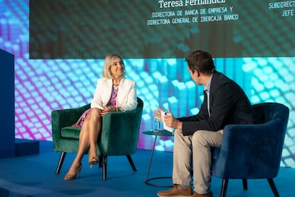 Teresa Fernández, directora de Banca de Empresa y directora general de Ibercaja, durante su participación en el Foro CREO.