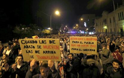 Vista general de una de las manifestaciones que han tenido lugar en Sevilla.
