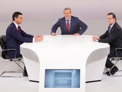 Debate entre Pedro Sánchez y Mariano Rajoy, en diciembre de 2015.