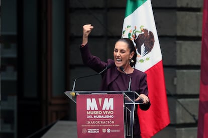 La presidenta electa de México, Claudia Sheinbaum, participa en un acto protocolario en Ciudad de México.