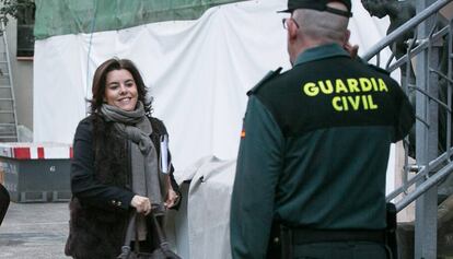 Soraya Sáenz de Santamaría, en la Delegación del Gobierno en Barcelona.