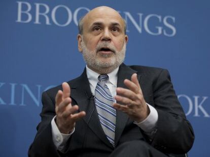 El expresidente Ben Bernanke en la Brookings Institution