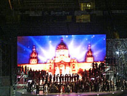 Un momento de la ceremonia del décimo aniversario de los JJ OO del 92.
