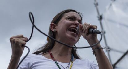 La exdiputada y dirigente opositora Maria Corina Machado el domingo.