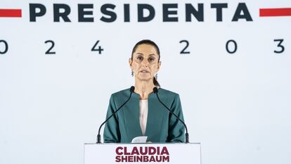 Claudia Sheinbaum durante la presentación de parte de su gabinete, el 4 de julio.