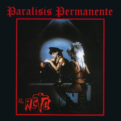 Portada del único disco de Parálisis Permanente, 'El acto', con Eduardo Benavente y Ana Curra (de espaldas).