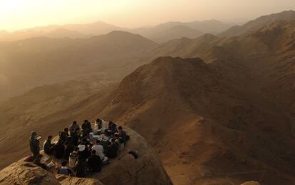 Un rincón de la cima del monte Sinaí, en Egipto.
