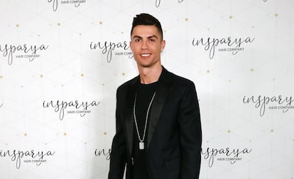 Cristiano Ronaldo, durante la inauguración de la clínica de implantes capilares que inauguró en Madrid el pasado lunes.