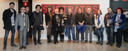 Algunos de los artistas participantes en la exposici&oacute;n &#039;Sustratos&#039;.