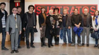Algunos de los artistas participantes en la exposición 'Sustratos'.