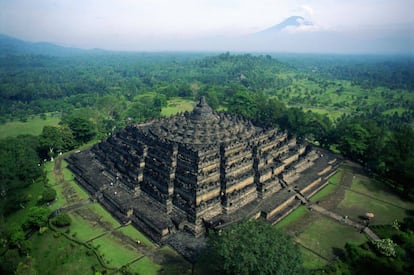 Templo budista de Borobudur, en la isla de Java (Indonesia).