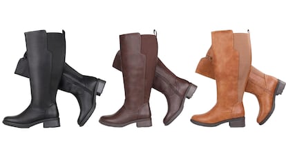 Estas botas de gemelo ancho tienen la caña ancha.