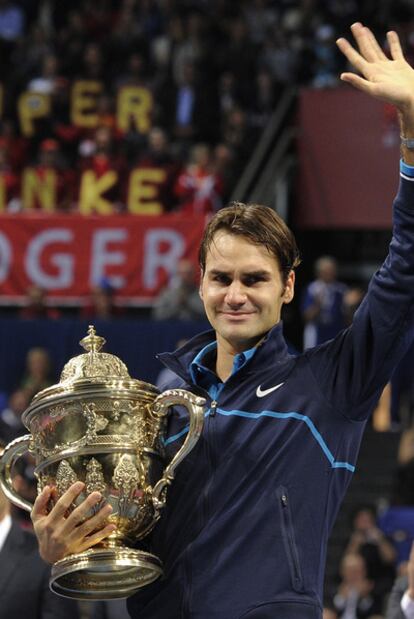 Roger Federer, tras su triunfo.