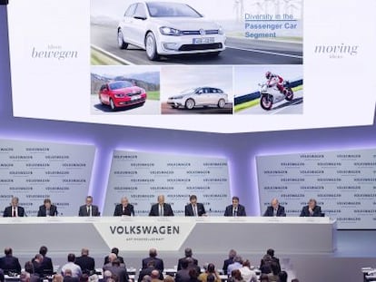 Aspecto de la conferencia de anual de resultados de Volkswagen.