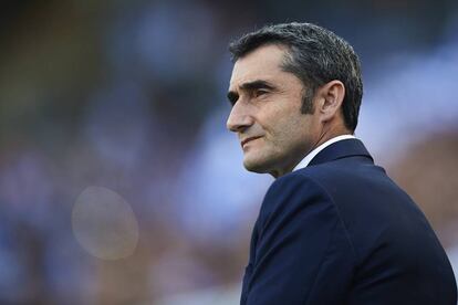 Valverde, en el nuevo estadio de Anoeta.