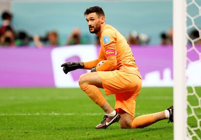 Hugo Lloris durante el encuentro ante Marruecos.