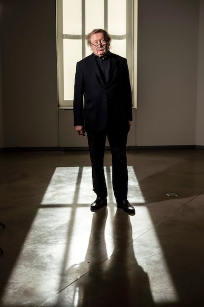 Peter Sloterdijk, filosofo, fotografiado en el Espacio Telefónica, de Madrid, el jueves. 
