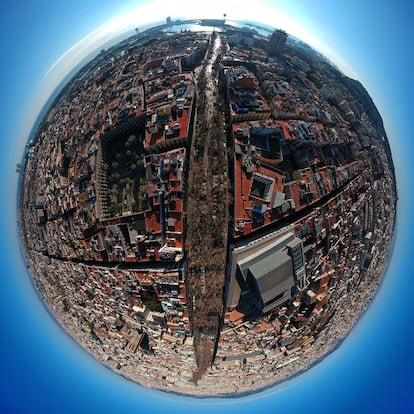 Vista de la Rambla de Barcelona.