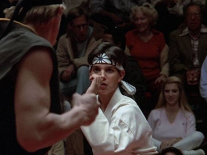 William Zabka y Ralph Macchio en &#039;Karate Kid&#039;.