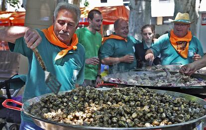 Fiesta de L'Aplec del caragol de Lleida, donde se consumen 13.000 kilos del gasterópodo en tres días.