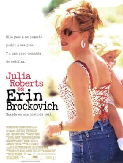 Cartel de la película sobre la vida de Erin Brockovich.