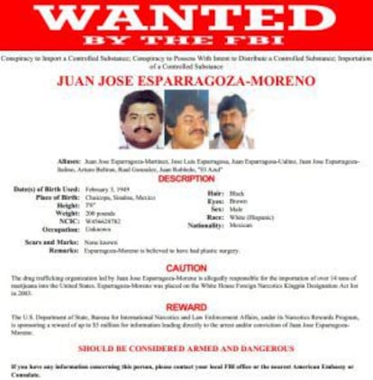 EL Azul's file on the FBI data base.