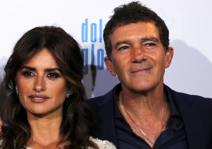 Penélope Cruz y Antonio Banderas, en la presentación en Madrid en marzo pasado de 'Dolor y gloria'.