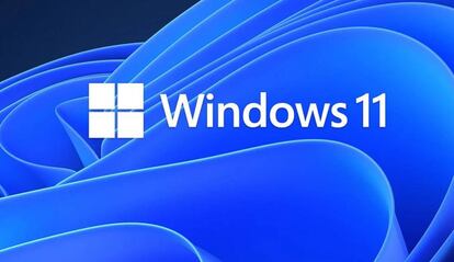 Logo WIndows 11 con fondo de ondas