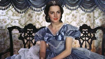 Olivia de Havilland, como Melania en 'Lo que el viento se llevó'.