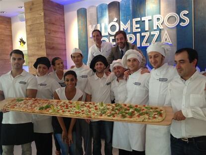 Kilómetros, metros, centímetros... de pizza