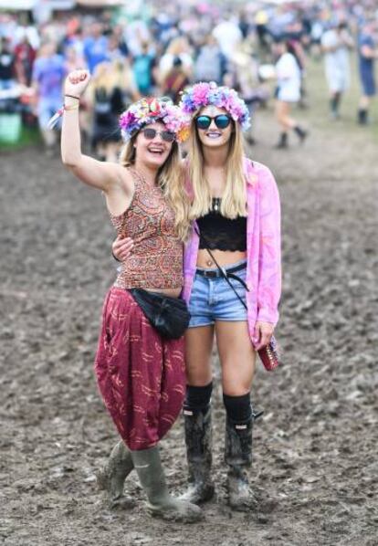 Asistentes al Festival de Glastonbury.