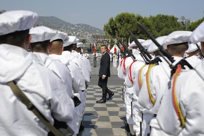 El presidente de Francia, Emmanuel Macron durante los actos de conmemoración del primer aniversario del atentado de Niza.