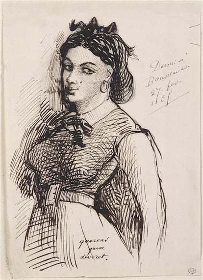 Así dibujó Baudelaire a Jeanne Duval.