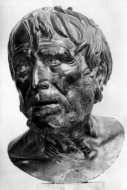 A bust of Seneca.