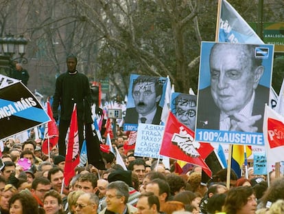 Manifestación de Nunca Máis en Madrid, en febrero de 2003.