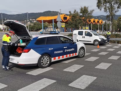 Un control de tráfico de los Mossos d'esquadra, en una imagen de archivo.