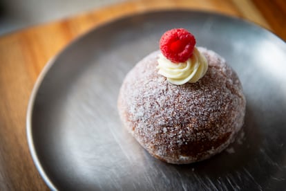 En la imagen, un bollo dulce de la cafetería Cuadra, en Madrid.