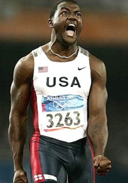 El atleta estadounidense Justin Gatlin, ganador de los 100 metros.