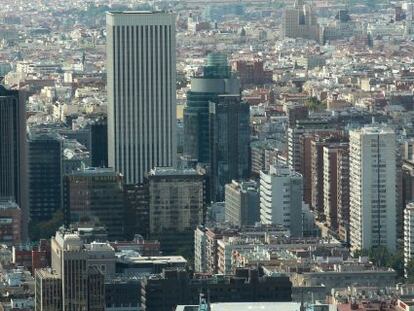 Vista del distrito financiero de Madrid.