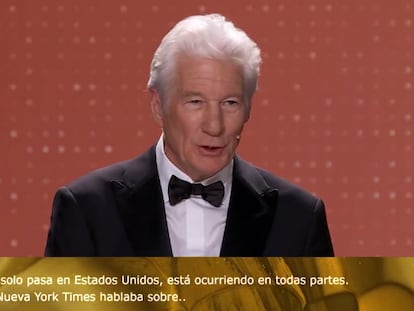 Críticas a los subtítulos del discurso de Richard Gere en los Premios Goya