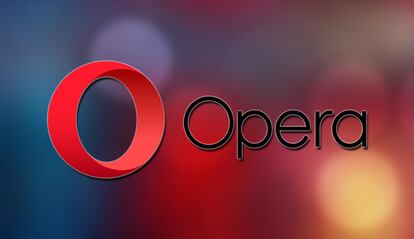 Logotipo del navegador Opera con imagen de fondo